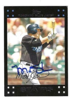 Autographed MATT STAIRS Toronto Blue Jays 2007 Topps Card #UH119