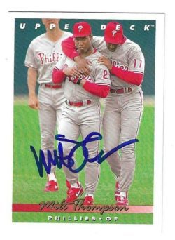 Autographed MILT THOMPSON Philadelphia Phillies 1993 Upper Deck Card