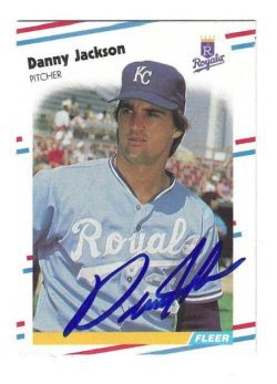 Autographed DANNY JACKSON Kansas City Royals 1988 Fleer Card