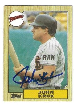 Autographed JOHN KRUK San Diego Padres 1987 Topps Card