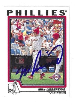 Autographed MIKE LIEBERTHAL Philadelphia Phillies 2004 Topps Card