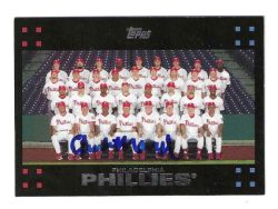 Autographed CHARLIE MANUEL Philadelphia Phillies 2007 Topps Card