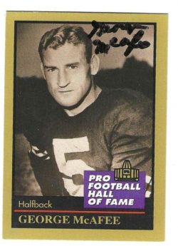 Signed GEORGE MCAFEE Chicago Bears 1991 Enor Football Card