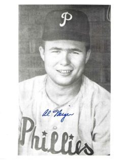 AUTOGRAPHED AL NEIGER 8X10 Philadelphia Phillies Photo
