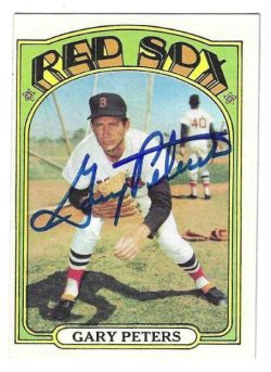 Autographed GARY PETERS Boston Red Sox 1972 Topps Card