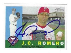 Autographed J.C. ROMERO Philadelphia Phillies 2009 Topps Heritage Card
