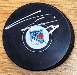 Autographed URHO VAAKANEINEN New York Rangers Hockey Puck