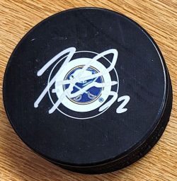 Autographed TAGE THOMPSON Buffalo Sabres Hockey Puck
