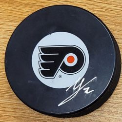 Autographed VILLE LEINO Philadelphia Flyers Hockey Puck