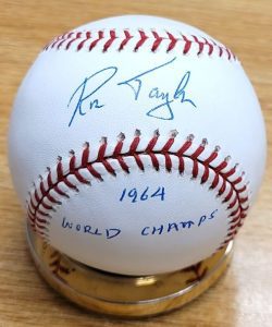 Autographed RON TAYLOR "1964 World Champs" Official National League Baseball