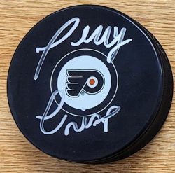 Autographed TERRY CRISP Philadelphia Flyers Hockey Puck