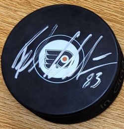 Autographed FELIX SANDSTROM Philadelphia Flyers Hockey Puck