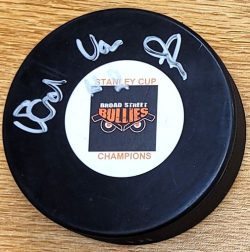 Autographed ED VAN IMPE Philadelphia Flyers Hockey Puck