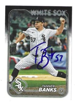 Autographed TANNER BANKS CHICAGO WHITE SOX 2024 Topps Card #US129