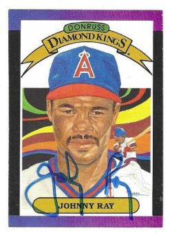Autographed JOHNNY RAY California Angels 1989 Donruss Diamond Kings card #12