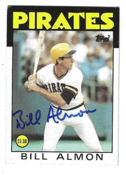 Autographed BILL ALMON Pittsburgh Pirates 1986 Topps Card