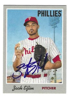 Autographed ZACH EFLIN Philadelphia Phillies 2019 Topps Heritage Card #24