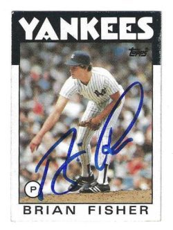 Autographed BRIAN FISHER New York Yankees 1986 Topps Card