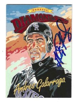 Autographed ANDRES GALARRAGA Colorado Rockies 1994 Donruss Diamond King