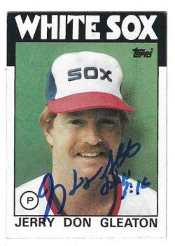 Autographed JERRY DON GLEATON Chicago White Sox 1986 Topps Card