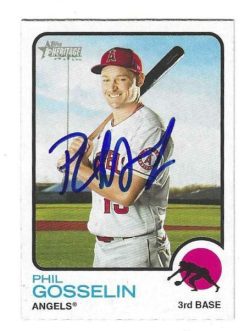 Autographed PHIL GOSSELIN Los Angeles Angels 2022 Topps Heritage Card