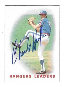 Autographed CHARLIE HOUGH Texas Rangers 1986 Topps Card