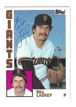 Autographed BILL LASKEY San Francisco Giants 1984 TOPPS Card