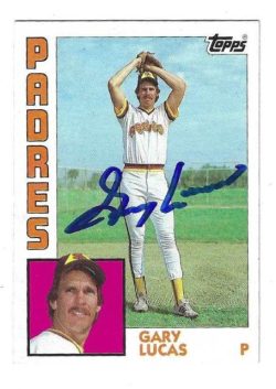 Autographed GARY LUCAS San Diego Padres 1984 Topps Card