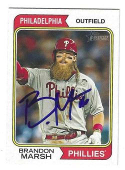 Autographed BRANDON MARSHJ Philadelphia Phillies 2023 Topps Heritage Card