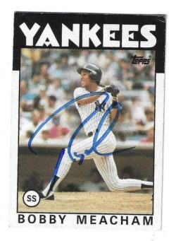 Autographed BOBBY MEACHAM New York Yankees 1986 Topps Card