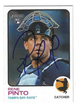 Autographed RENE PINTO Tampa Bay Rays 2022 Topps Heritage Card #667