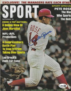 Autographed PETE ROSE Cincinnati Reds Sport Magazine September 1967 JSA