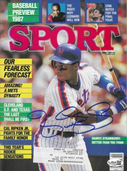 Autographed DARRYL STRAWBERRY New York Mets Sport Magazine April 1987 JSA