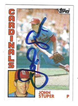 Autographed JOHN STUPER St. Louis Cardinals 1984 Topps Card