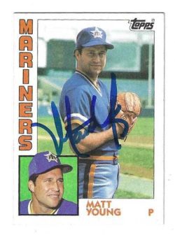 Autographed MATT YOUNG Seattle Mariners 1984 Topps Card