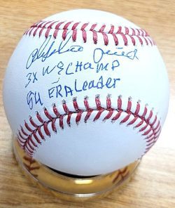 Autographed ALEJANDRO PENA "3X WS Champ" Official Major League Baseball