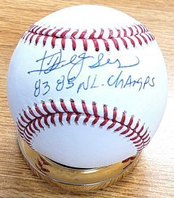 Autographed IVAN DEJESUS "83, 85 NL Champs" Official Major League Baseball