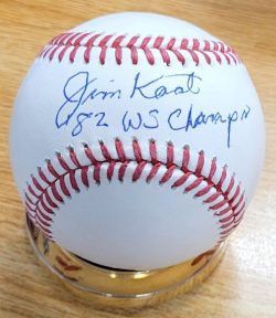 Autographed JIM KAAT "82 WS Champs" Official Major League Baseball