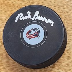 Autographed RICK BOWNESS Columbus Blue Jackets Hockey Puck