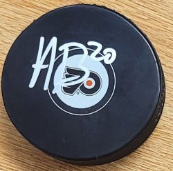 Autographed ALEX BUMP Philadelphia Flyers Hockey Puck