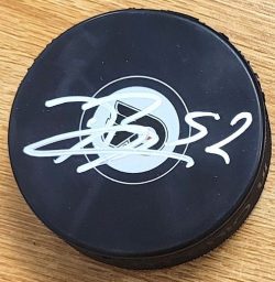 Autographed DENVER BARKEY Philadelphia Flyers Hockey Puck