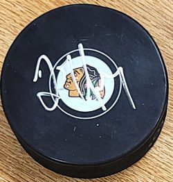 Autographed TRENT YAWNEY Chicago Blackhawks Hockey Puck