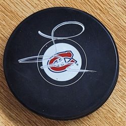 Autographed LANE HUTSON Montreal Canadiens Hockey Puck