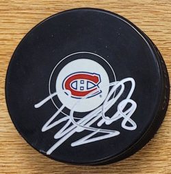 Autographed MIKE MATHESON Montreal Canadiens Hockey Puck