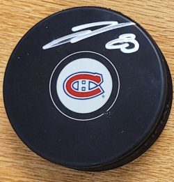 Autographed JOE VELENO Montreal Canadiens Hockey Puck