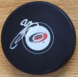 AUTOGRAPHED SEBASTIAN AHO Carolina Hurricanes Hockey Puck