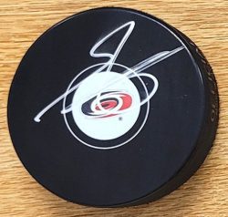 AUTOGRAPHED SHAYNE GOSTISBEHERE Carolina Hurricanes Hockey Puck