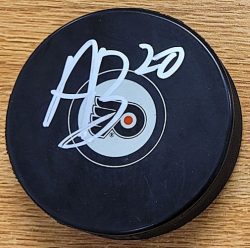 Autographed ALEX BUMP Philadelphia Flyers Hockey Puck