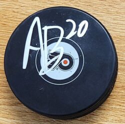 Autographed ALEX BUMP Philadelphia Flyers Hockey Puck