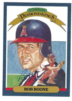 Autographed BOB BOONE California Angels 1986 Donruss 5x7 Diamond King